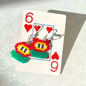 Fire Flower Earrings | Handmade Minj Perler Bead Earrings